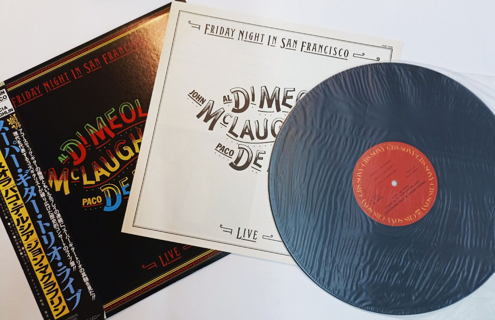 Винтажная виниловая пластинка LP Al Di Meola John McLaughlin Paco De Lucia Friday Night In San Francisco (Japan 1981)