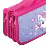 Пенал ПИФАГОР, 3 отделения, ламинированный картон, 19х11 см, "Dreamy unicorn", 270891