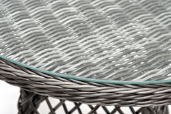 "Эспрессо" плетеный круглый стол, диаметр 80 см, цвет графит