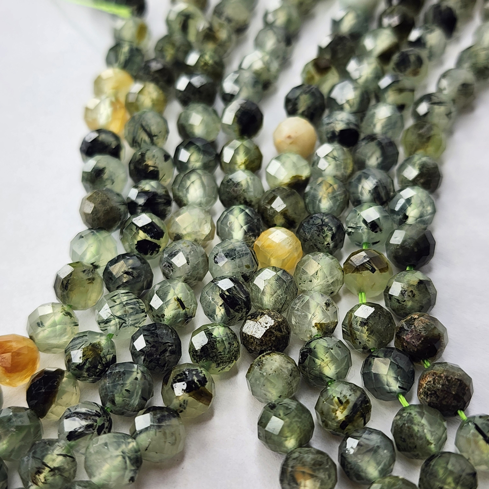 Пренит, настоящий мохито), шар огранка 6.6мм, цена за нить 19см