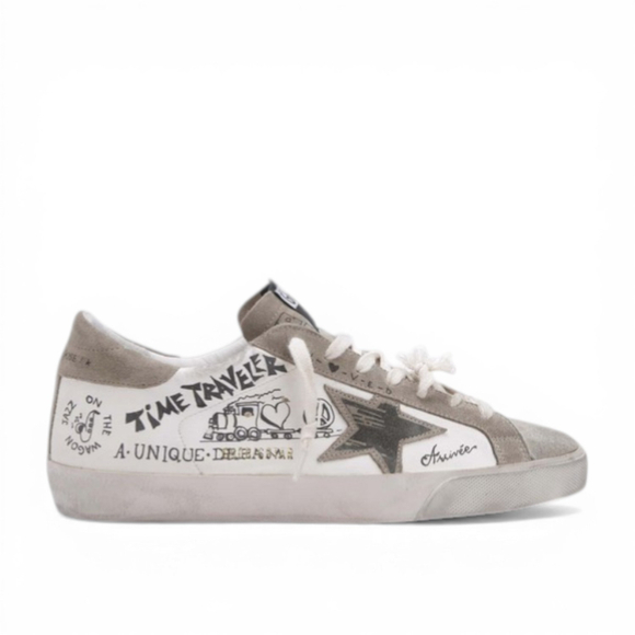 Кеды Golden Goose 'Superstar' Cuir Blanc Taupe