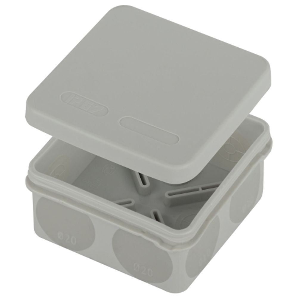 Распаячная коробка ЭРА KOR-80-80-40-9g-2MP двухкомпонентная HF стойкая к УФ 80х80х40мм серая прямой монтаж IP67