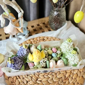 Зефир пасхальный «Ассорти из гнёзд с цветами»/ 26*10