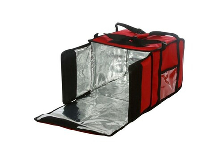 Термосумка 350х350х300 фольгированная красная с вентиляцией
