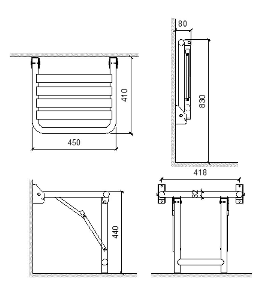 Сиденье для душа нерж. сталь NOFER 15045.W белый