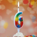Свеча Цифра, 6 Подарок, 12 см, 1 шт.