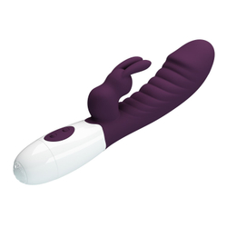 Фиолетовый вибратор-кролик Naughty Bunny - 19,8 см.