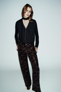 ZARA БОДИ С ДРАПИРОВКОЙ И ЦЕПОЧКОЙ, ЧЕРНЫЙ