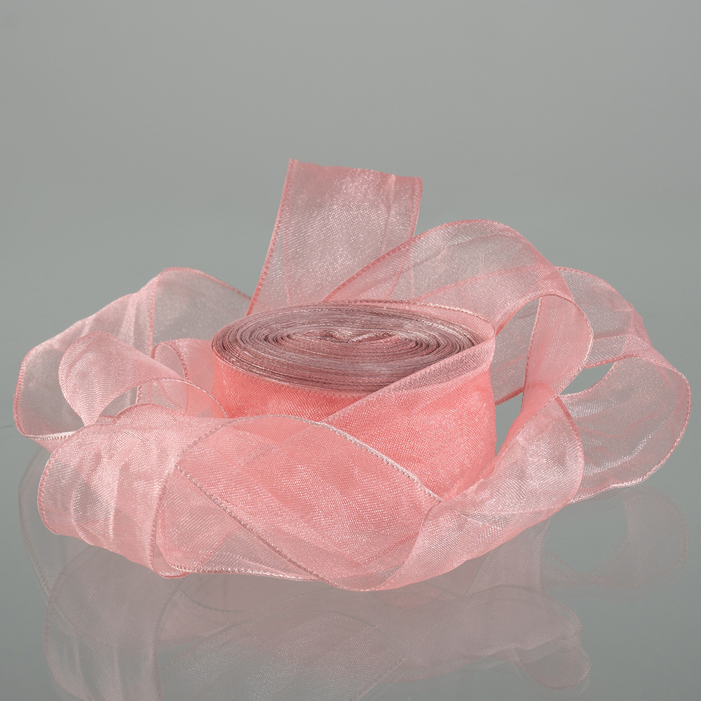 Лента органза (2,5 см*9,14 м) Нежная грация, Пыльная роза, 1 шт., 6233990