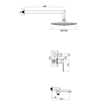 Душевая система 35к G7117-6 GAPPO лейка "Тропический душ" встраиваемая ЧЕРНЫЙ