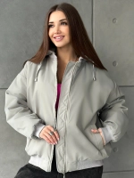 Куртка осенняя оверсайз с капюшоном