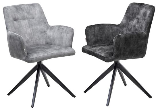 Стул DANTE 360 град. поворот. VT5001-7 античный светло-серый, велюр без "пальчиковый"/черный,