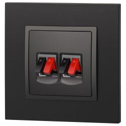 Розетка ЭРА Elegance 14-3112-05 аудио двойная IP20 антрацит | Эра Elegance