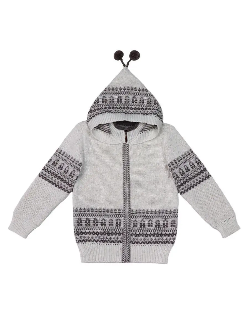Кофта вязаная на молнии с капюшоном