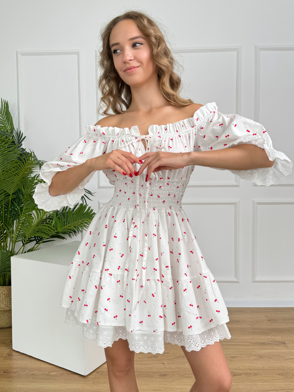 Сарафан платье летнее для девочки "Вишенки"