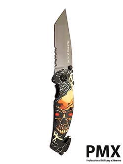 Нож складной PMX-PRO Extreme Special Series (PMX-013TS) AUS 8. С черепом с красными глазами сталь