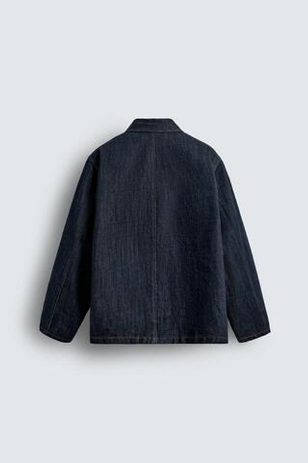 ZARA ДЖИНСОВАЯ КУРТКА RELAXED FIT С КАРМАНАМИ, ИНДИГО