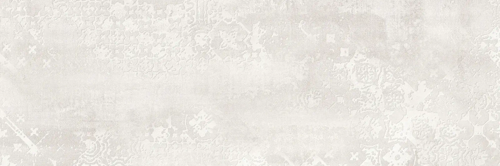 Настенная плитка Alma Ceramica TWU3090DKR17R Dakar 30x90 белая матовая под бетон / с орнаментом