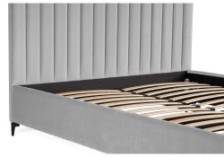 Двуспальная кровать Амелия 160х200 без ПМ светло-серая