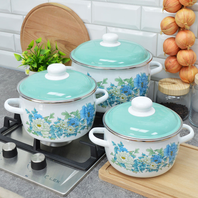 Набор кастрюль "Голубой лотос" №02