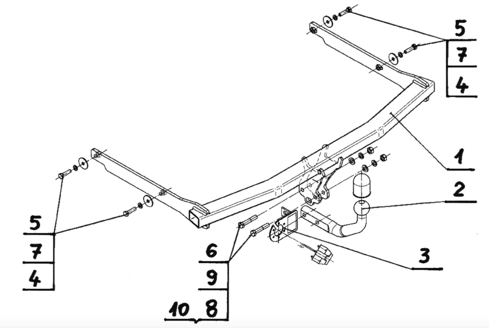 Фаркоп на Ford Focus II хетчбек 3/5 дверей, кроме ST 2004-2011, Ford C-MAX 2003-2010 (паспорт и сертификат в комплекте)(без электрики) Steinhof.F-229