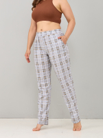 Брюки Б-18/клетка-рогожкабирюза