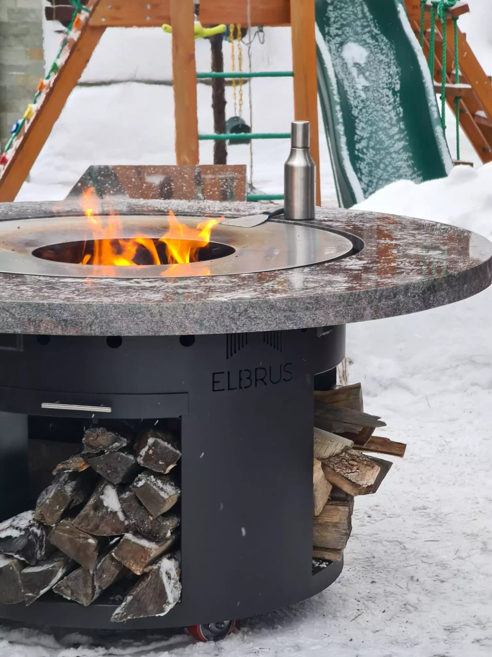 Дровяной гриль-стол Elbrus Grill Гималаи PRO 1200 (диаметр стола 1820 мм)