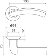 Ручка раздельная R.LD54.Libra27 (Libra LD27) SN/CP-3 матовый никель/хром