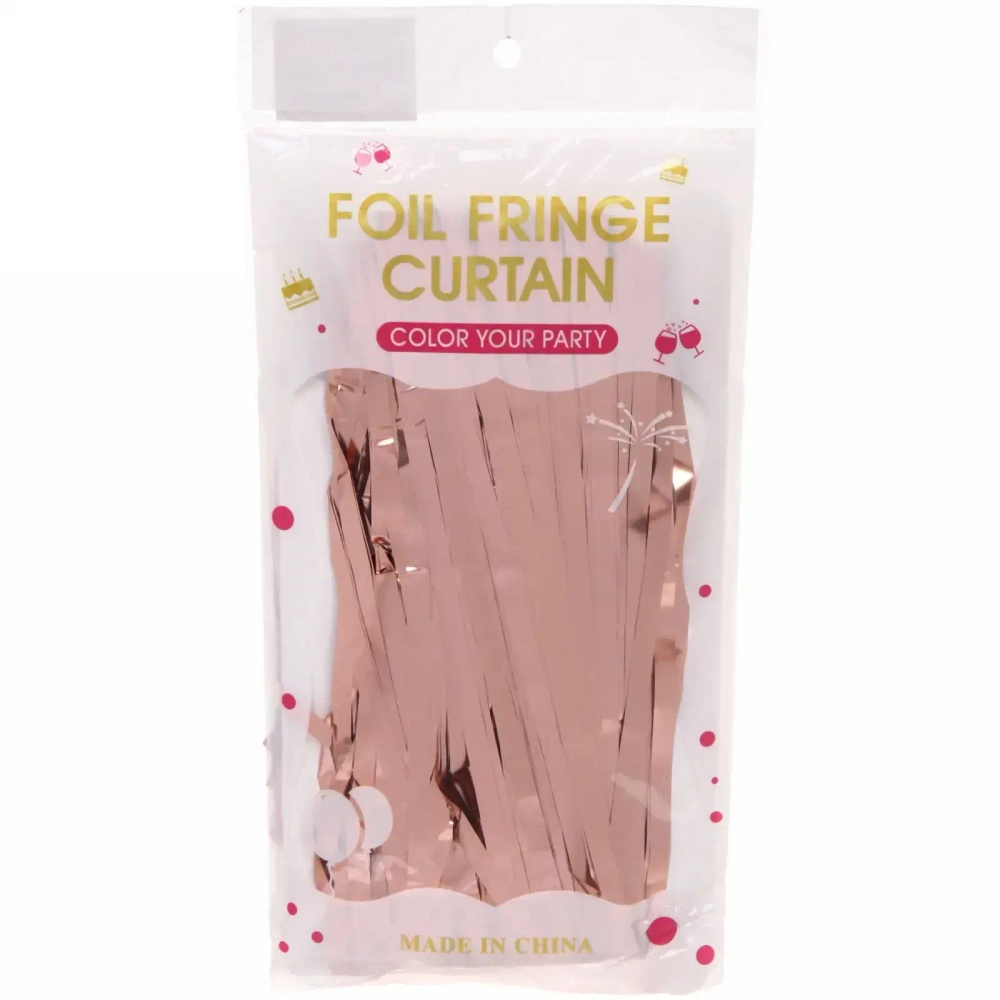 Занавес фольгированный «Дождь» ш1м, в2м (матовый), Розовое золото