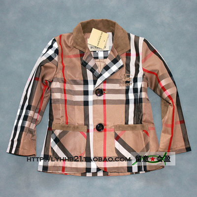 Пиджак детский в клетку с отделкой однотонным бархатом