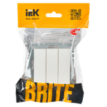 BRITE Выключатель 3-клавишный 10А ВС10-3-0-БрБ белый IEK