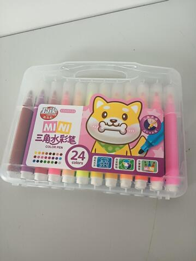 Фломастеры "Корги" в чемоданчике 24 цвета трехгранные смываемые