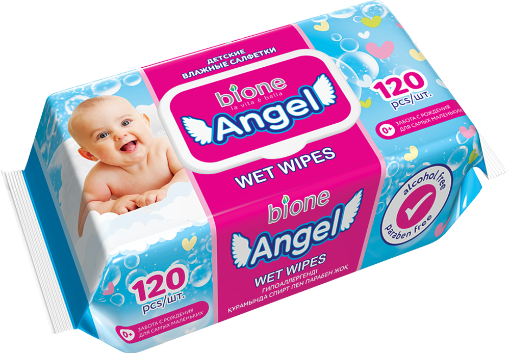 Bione Angel Влажные Салфетки Детские 120шт