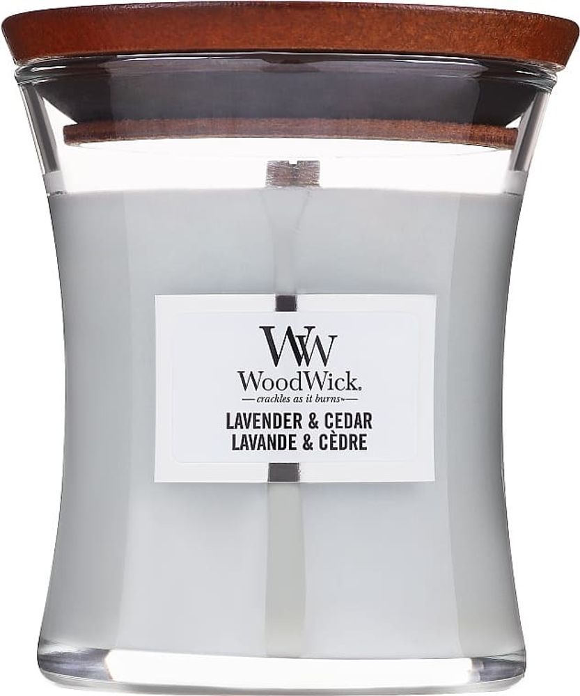 WOODWICK MEDIUM HOURGLASS LAVENDER AND CEDAR CANDLE 275 GR