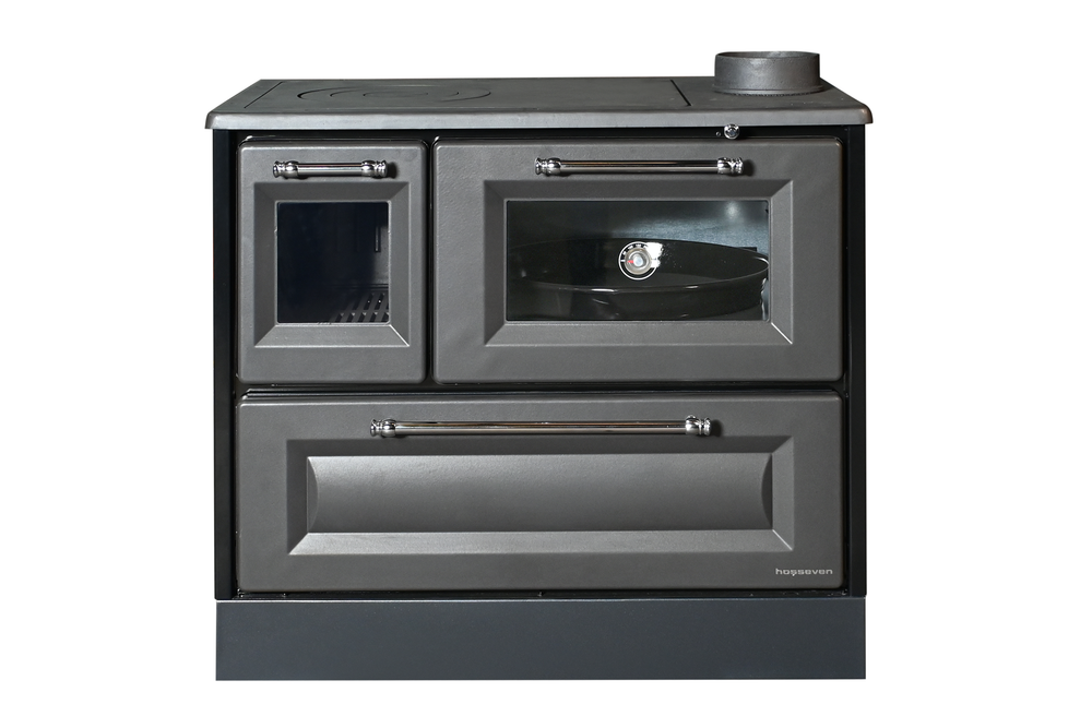 Печь отопительно-варочная  со встроенной духовкой Hosseven 4012 C  GLASS