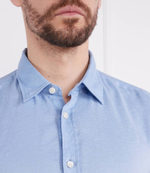 льняная рубашка ross BOSS BLACK - голубой(50490343)