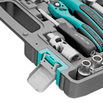 Набор инструментов 1/2", 1/4", CrV, 12 гранные головки, пластиковый кейс, 94 предмета Stels