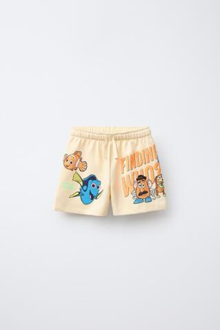 ZARA ШОРТЫ-БЕРМУДЫ ИЗ МЯГКОЙ ТКАНИ PERSONAJES © DISNEY, ВАНИЛЬНЫЙ