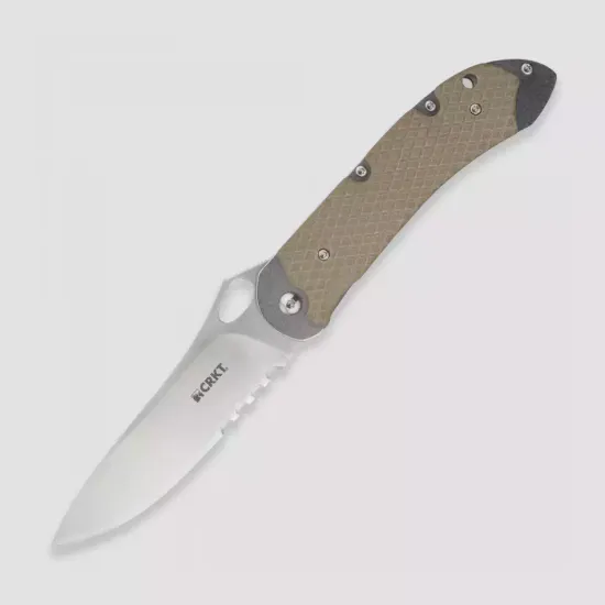 Складной нож CRKT VASP Combo Edge CR/7481 c клинком из стали 8Cr13MoV, рукоять G10