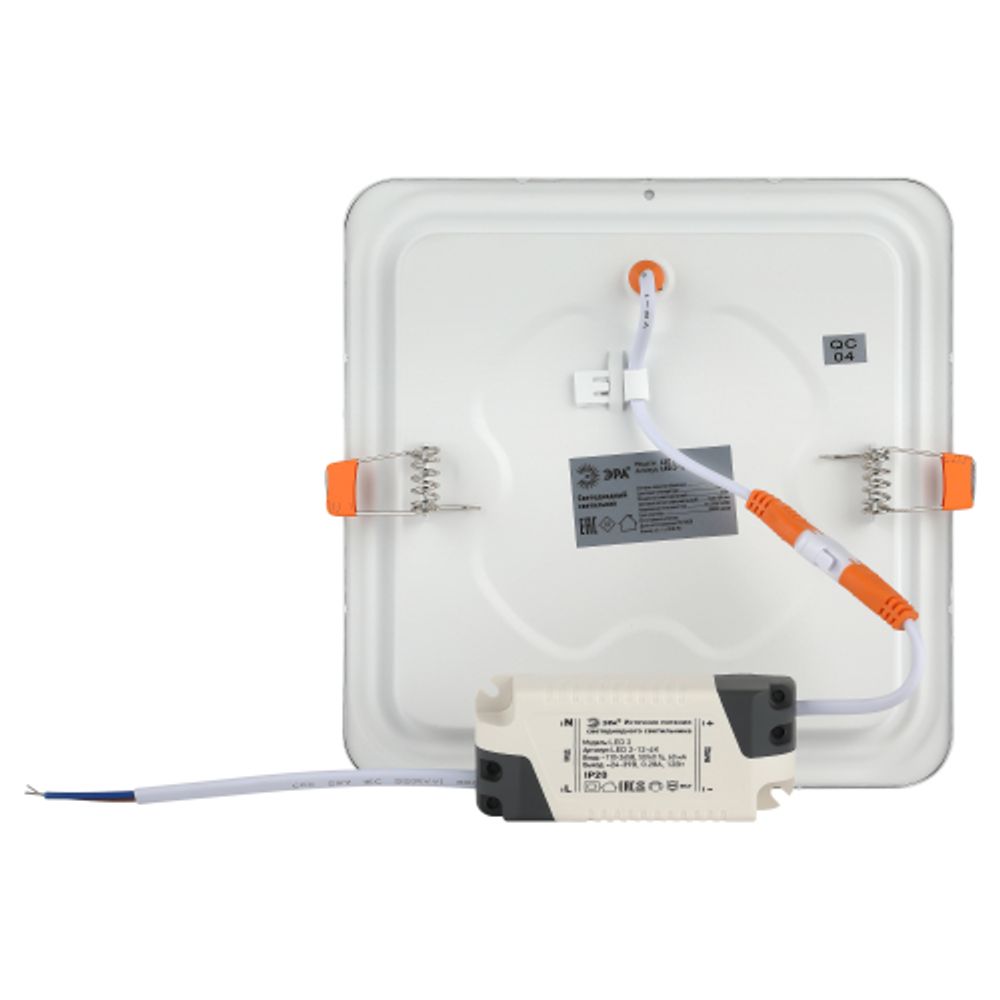 Светильник светодиодный встраиваемый Даунлайт ЭРА LED 2-12-4K Slim панель 12Вт 4000К квадрат | Downlight