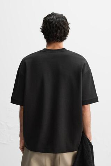 ZARA ТОЛСТОВКА С РЕЛЬЕФНЫМ ПРИНТОМ, ЧЕРНЫЙ