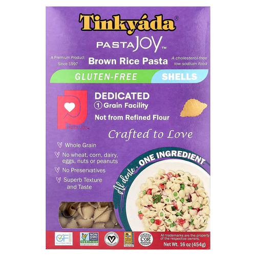 Tinkyada, PastaJoy Ready, макароны из коричневого риса в виде ракушек, 16 унций (454 г)