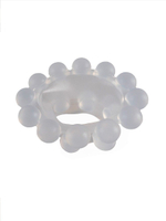 Эластичное эрекционное кольцо с двумя рядами шариков (Цвет: белый)