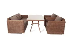 "Моккачино" обеденная группа из искусственного ротанга, цвет коричневый