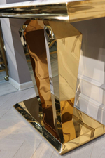 Стол-консоль Ist Casa Адамант, 120х40х78 см, небесный белый, золотой