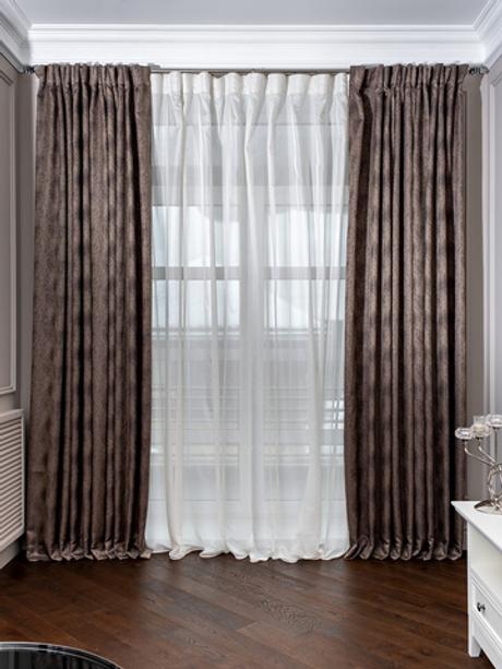 Портьера 280x300см Garda Decor Fiji коричневая 121GD-FSPORT-ED