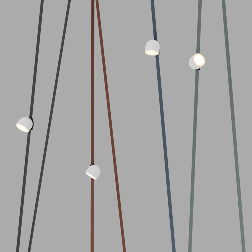 DK5543-WH+BK Поворотный светильник для трека-ремня Belty, серия Spot, со светодиодом, D100*H107мм, 48V DC, 12W, RA90, 120°, 3000K, IP20, белый с черным, алюминий