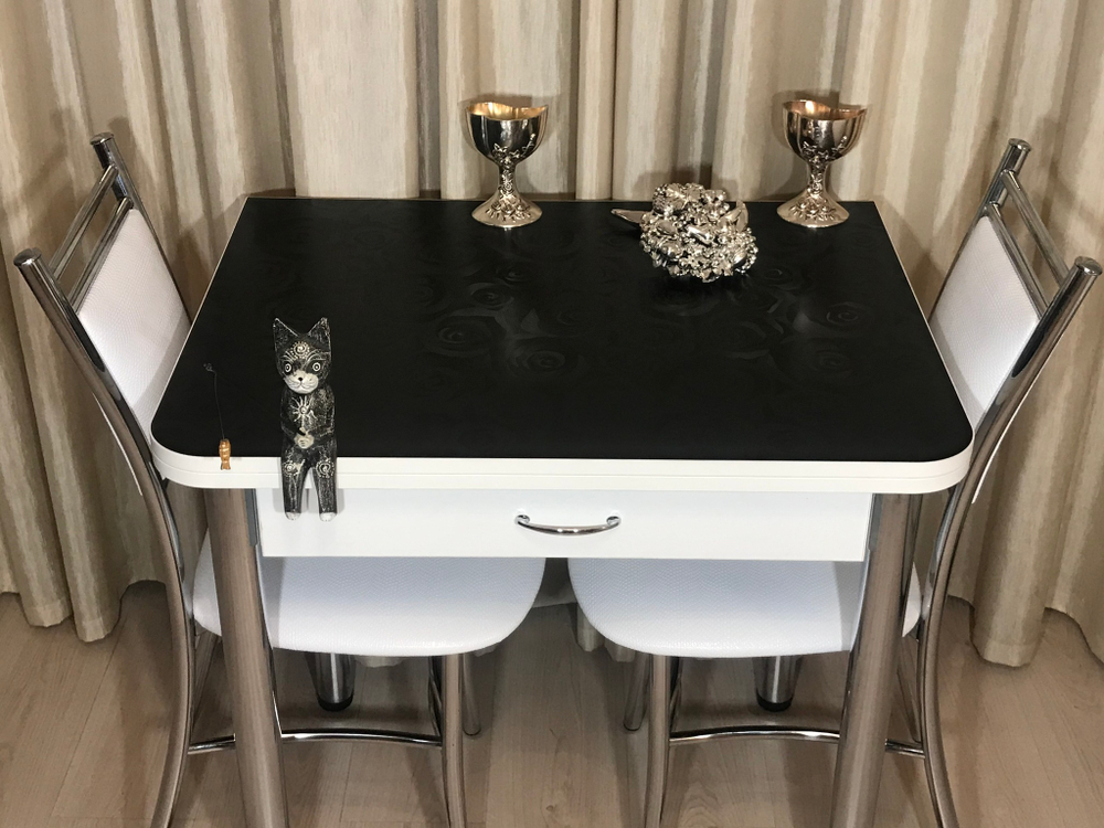 Кухонный стол раскладной с ящиком Wide black