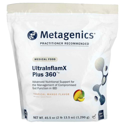 Metagenics, UltralnflamX Plus 360°®, лечебное питание, со вкусом тропического манго, 1290 г (45,5 унции)