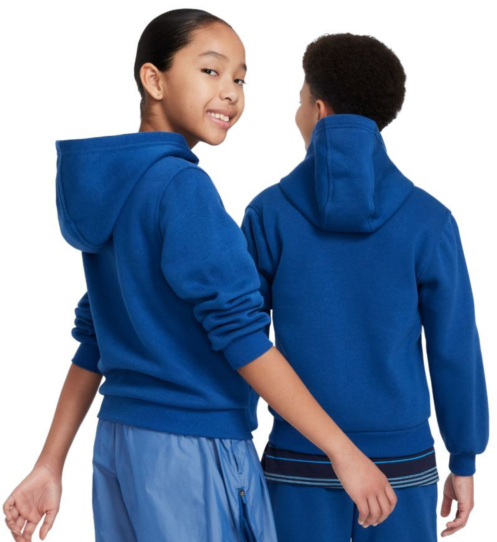 Детская теннисная куртка Nike Kids Club Fleece Full-Zip Hoodie - court blue/white - Blue
